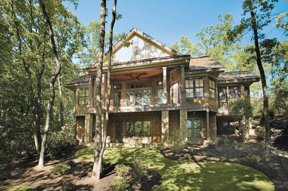 Exterior - Rear Elevation 1 for Craftsman House Plan #929-937 - 4 bed, 4 bath