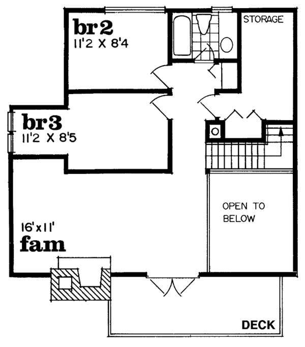 House Design - Bungalow Floor Plan - Upper Floor Plan #47-650