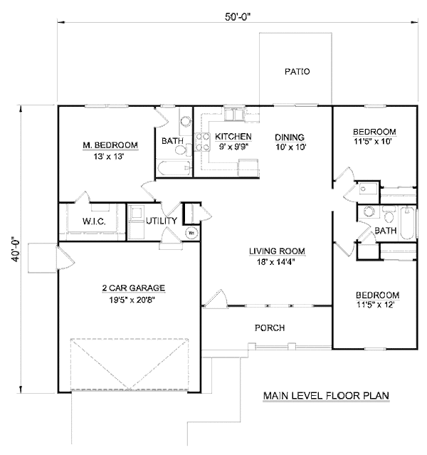 Ranch Floor Plan - Main Floor Plan #116-276