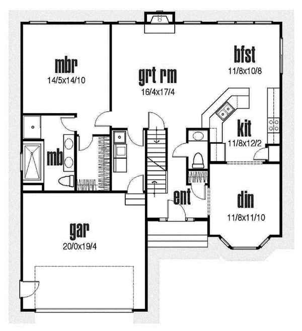 House Blueprint - Traditional Floor Plan - Main Floor Plan #435-9