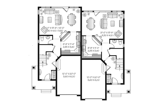 Floor Plan - Main Floor for Traditional House Plan #23-2515 - 6 bed, 2 bath