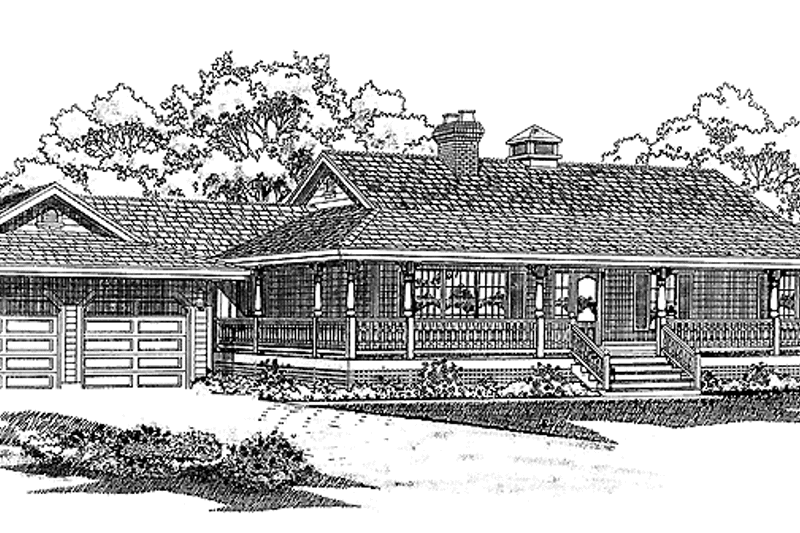 Architectural House Design - Exterior - Front Elevation 3 for Ranch House Plan #47-737 - 3 bed, 2 bath