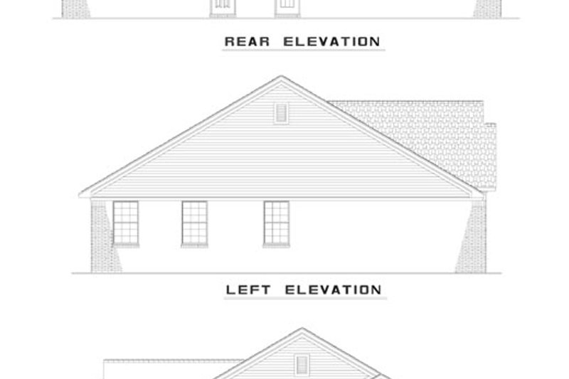 Dream House Plan - Exterior - Rear Elevation for Traditional House Plan #17-2888 - 3 bed, 2 bath