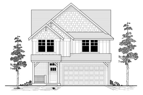 Exterior - Front Elevation for Craftsman House Plan #53-521 - 5 bed, 2.5 bath