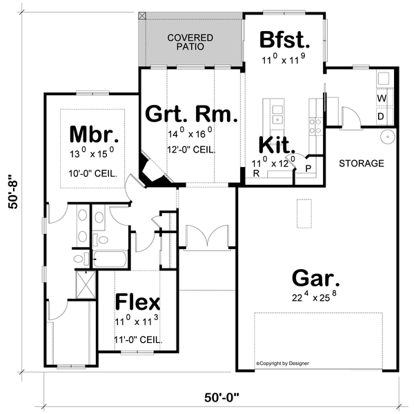 Modern Floor Plan - Main Floor Plan #20-2608