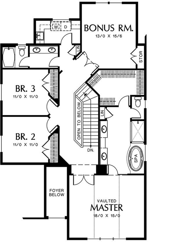 Home Plan - European Floor Plan - Upper Floor Plan #48-836