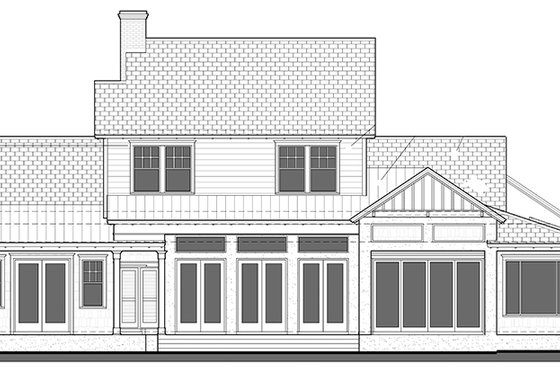 Exterior - Rear Elevation for Country House Plan #1058-80 - 4 bed, 4.5 bath