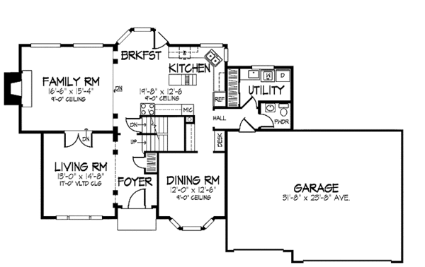 Dream House Plan - Traditional Floor Plan - Main Floor Plan #320-868