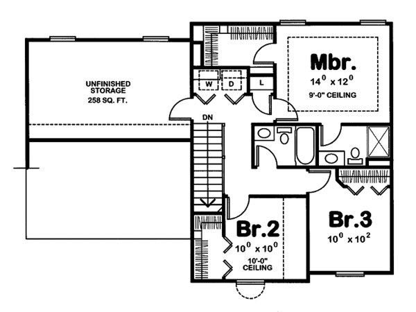 Home Plan - Traditional Floor Plan - Upper Floor Plan #20-2216