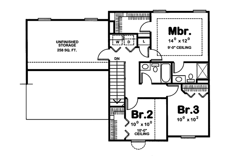 Home Plan - Floor Plan - Upper Floor for Traditional House Plan #20-2216 - 3 bed, 2.5 bath