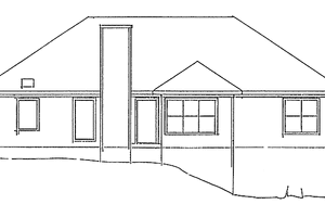Exterior - Rear Elevation for Ranch House Plan #56-654 - 3 bed, 2 bath