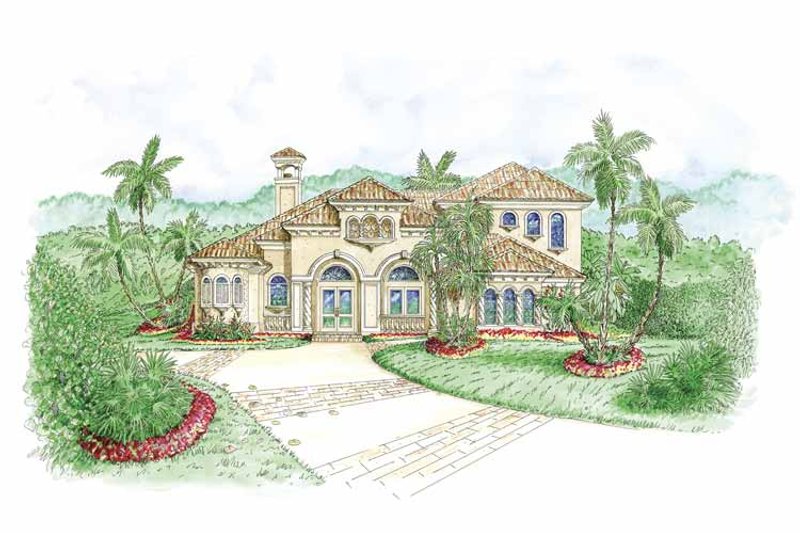 House Design - Mediterranean Exterior - Front Elevation Plan #1017-99