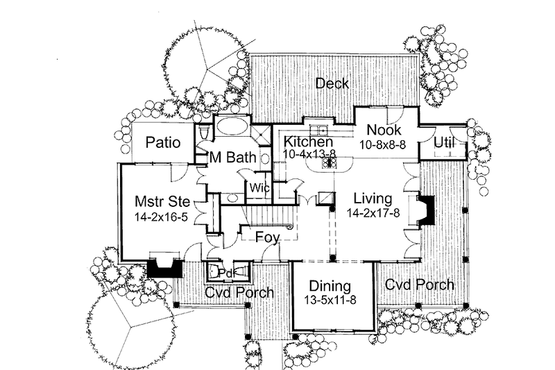 Architectural House Design - Floor Plan - Main Floor for Victorian House Plan #120-197 - 3 bed, 2.5 bath