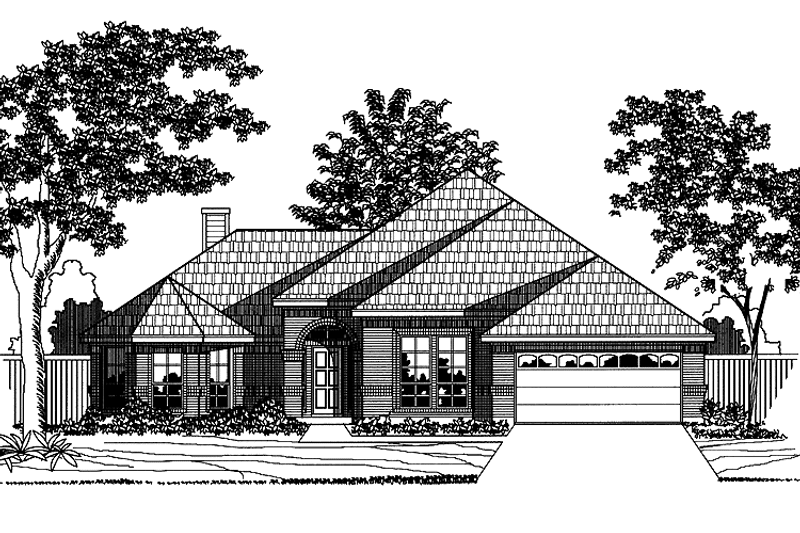House Blueprint - Exterior - Front Elevation 3 for Mediterranean House Plan #946-6 - 3 bed, 2 bath