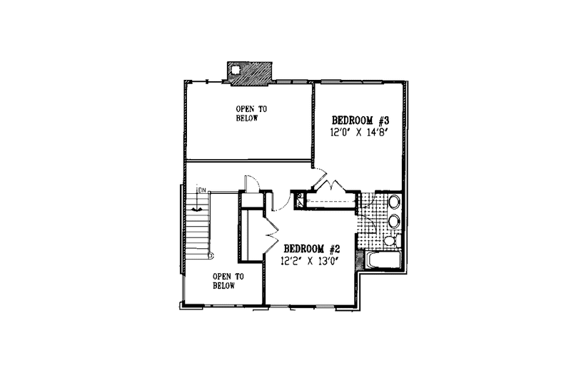 House Blueprint - Floor Plan - Upper Floor for Country House Plan #953-64 - 3 bed, 2.5 bath