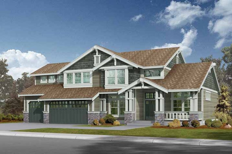 Architectural House Design - Craftsman Exterior - Front Elevation Plan #132-234