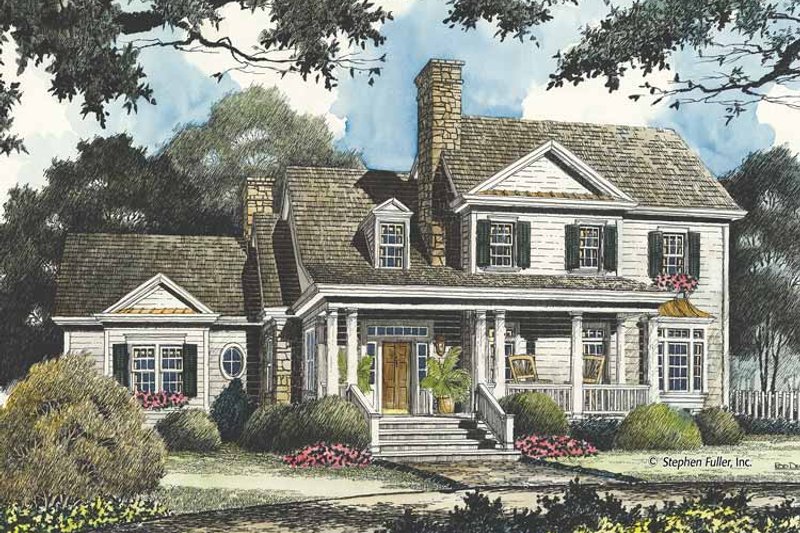 Home Plan - Exterior - Front Elevation 3 for Country House Plan #429-429 - 4 bed, 3.5 bath