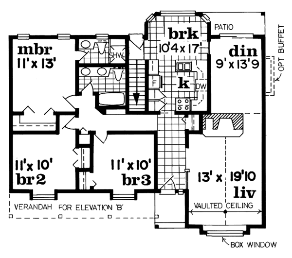 House Plan Design - Country Floor Plan - Main Floor Plan #47-718