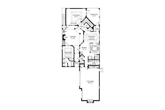 Floor Plan - Main Floor for Country House Plan #938-9 - 4 bed, 4.5 bath