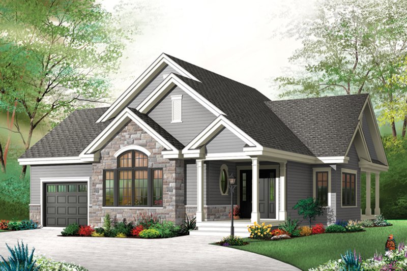 Home Plan - Exterior - Front Elevation 3 for Country House Plan #23-2574 - 2 bed, 1 bath