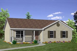 Ranch Exterior - Front Elevation Plan #116-242