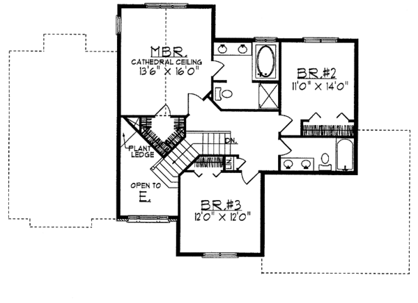 Dream House Plan - Traditional Floor Plan - Upper Floor Plan #70-1326