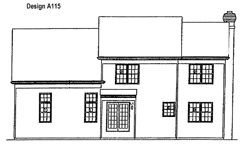 House Blueprint - Exterior - Rear Elevation for Traditional House Plan #453-100 - 3 bed, 2.5 bath