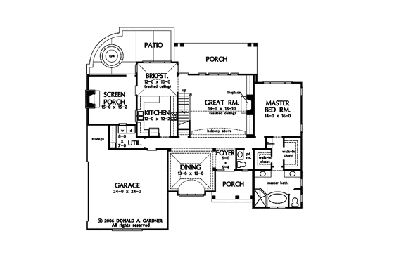Floor Plan - Main Floor for Craftsman House Plan #929-862 - 3 bed, 3.5 bath