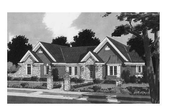 Exterior - Front Elevation 3 for Traditional House Plan #46-803 - 3 bed, 2.5 bath