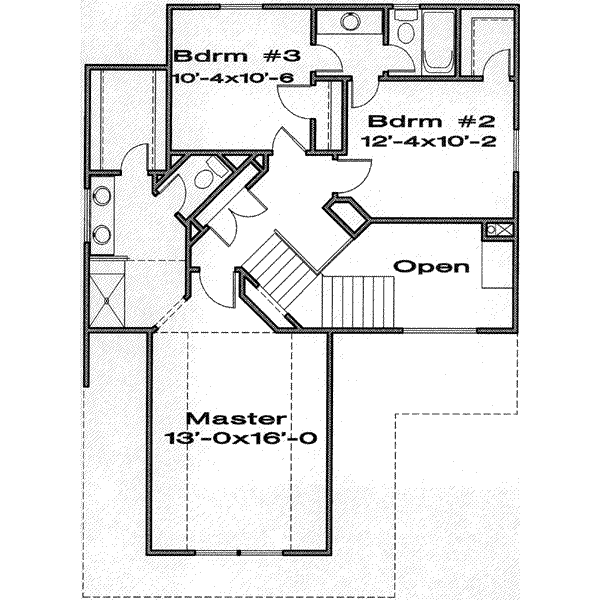 Traditional Floor Plan - Upper Floor Plan #6-137