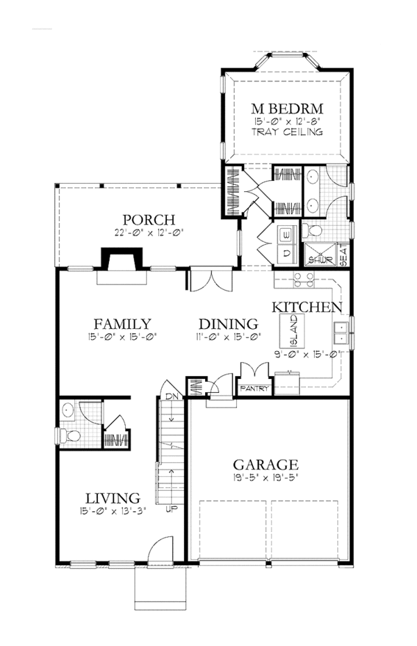 Architectural House Design - Traditional Floor Plan - Main Floor Plan #1029-58
