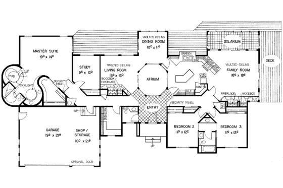 Floor Plan - Main Floor for Traditional House Plan #60-993 - 3 bed, 2.5 bath