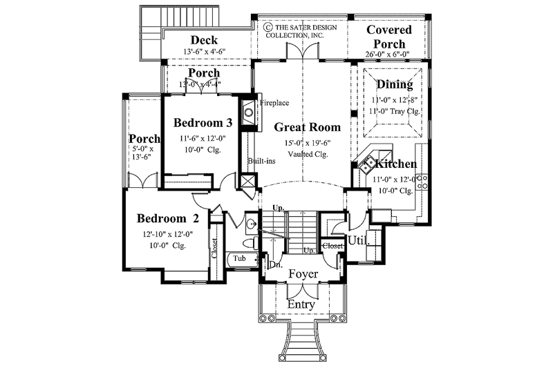 Home Plan - Floor Plan - Main Floor for Traditional House Plan #930-117 - 3 bed, 2 bath