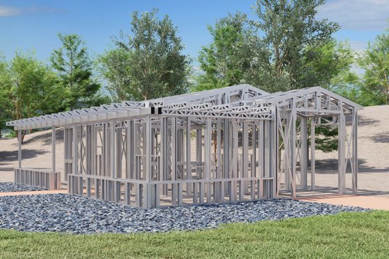 Exterior - Front Elevation 4 for Mediterranean House Plan #1106-21, 1 bath