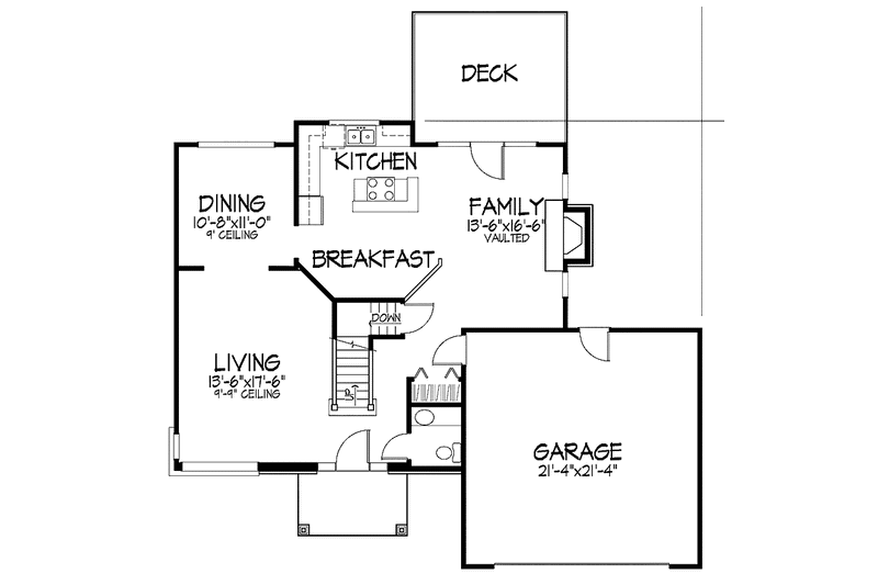 Home Plan - Floor Plan - Main Floor for Craftsman House Plan #320-714 - 3 bed, 2.5 bath