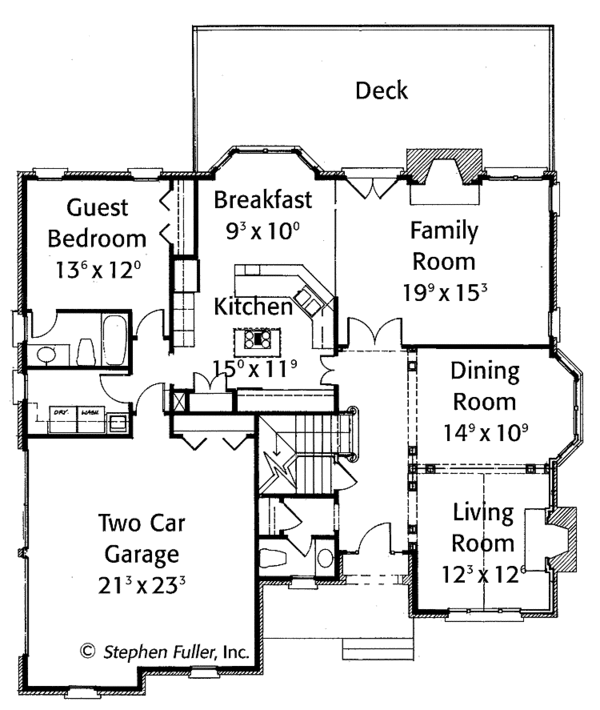 House Design - Colonial Floor Plan - Main Floor Plan #429-418