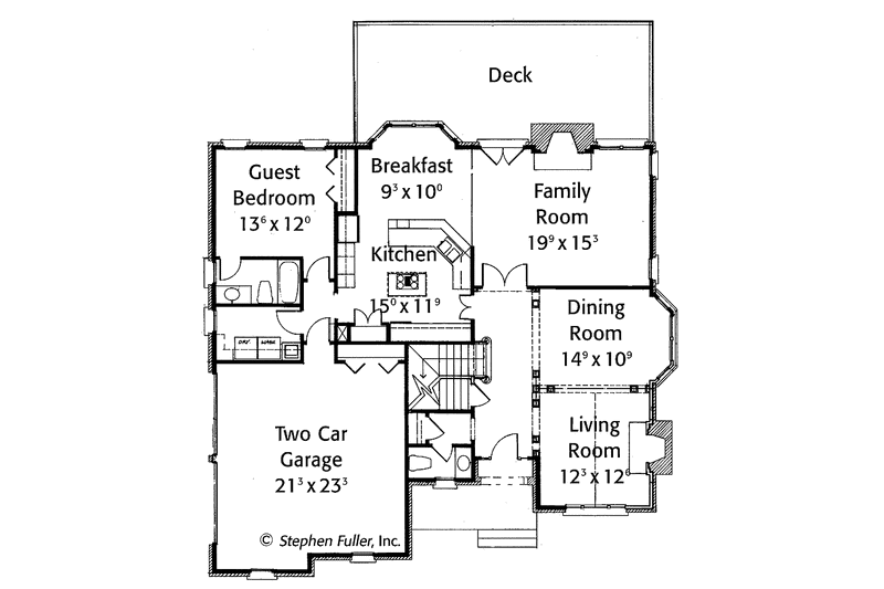 Home Plan - Floor Plan - Main Floor for Colonial House Plan #429-418 - 4 bed, 3.5 bath