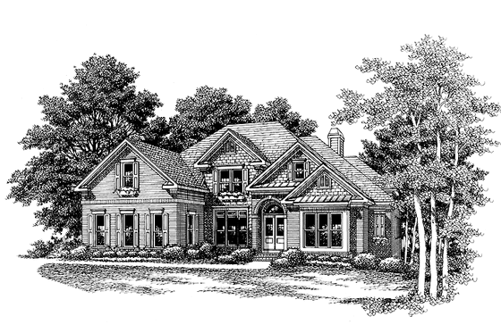 Exterior - Front Elevation 6 for Colonial House Plan #927-492 - 4 bed, 3.5 bath