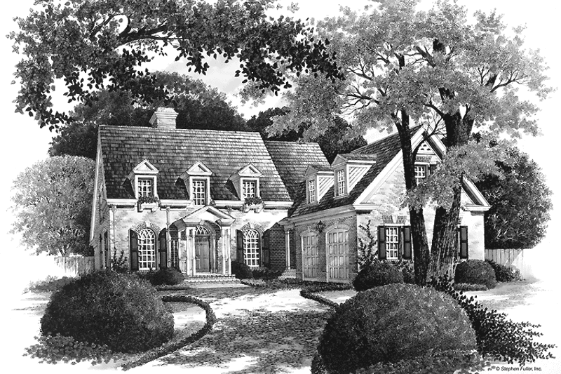 Dream House Plan - Exterior - Front Elevation 3 for Colonial House Plan #429-64 - 4 bed, 3.5 bath