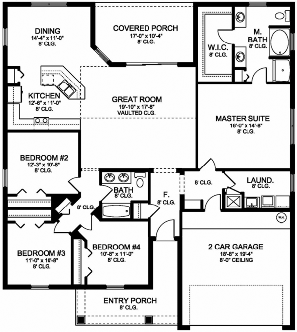 Architectural House Design - Traditional Floor Plan - Main Floor Plan #1058-121