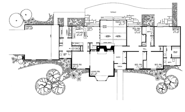 Ranch Style House Plan - 4 Beds 2.5 Baths 2527 Sq/Ft Plan #72-647