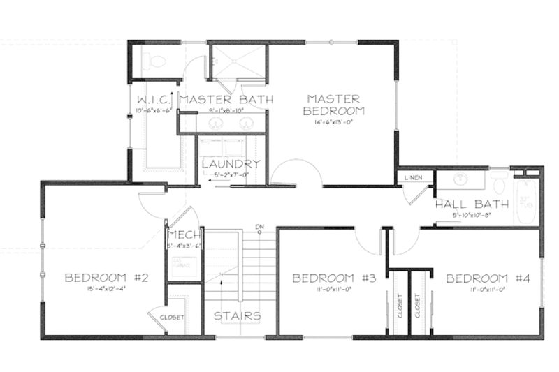 Dream House Plan - Floor Plan - Upper Floor for Craftsman House Plan #895-80 - 4 bed, 2.5 bath