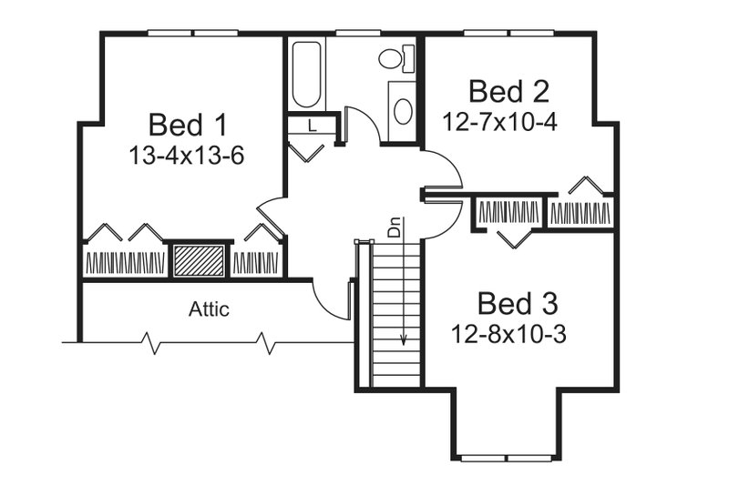 Dream House Plan - Floor Plan - Upper Floor for Traditional House Plan #57-699 - 4 bed, 2.5 bath