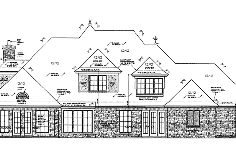 Dream House Plan - Exterior - Rear Elevation for Country House Plan #310-1227 - 5 bed, 5.5 bath