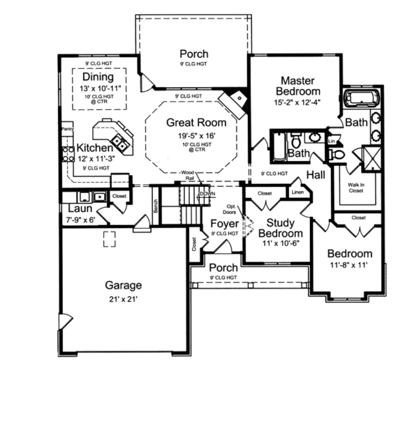 Architectural House Design - Ranch Floor Plan - Main Floor Plan #46-832