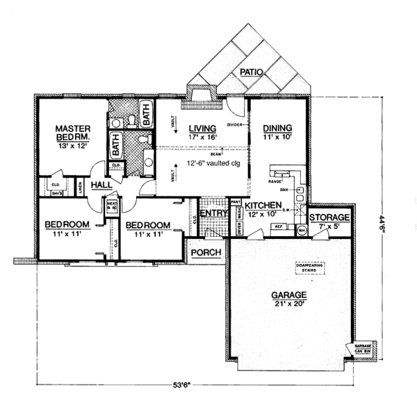 House Plan Design - Ranch Floor Plan - Main Floor Plan #45-559