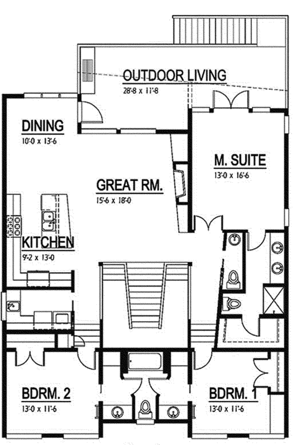 House Design - Contemporary Floor Plan - Upper Floor Plan #569-12