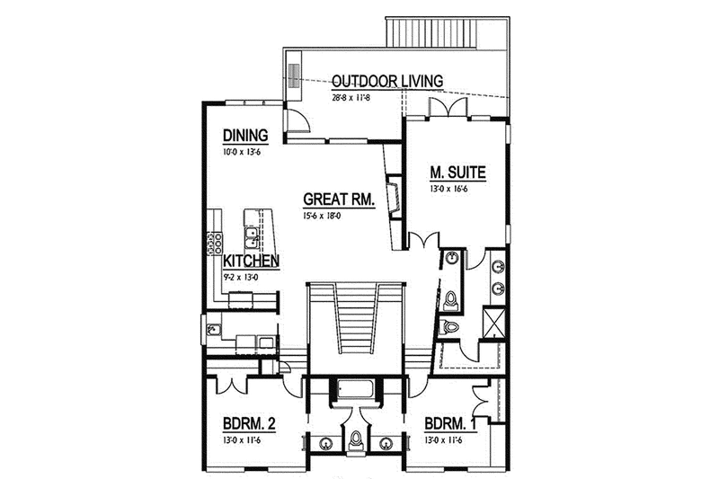 Dream House Plan - Floor Plan - Upper Floor for Contemporary House Plan #569-12 - 3 bed, 3.5 bath