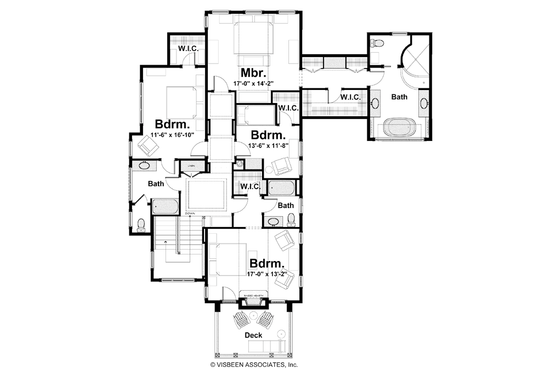 Floor Plan - Upper Floor for Craftsman House Plan #928-239 - 4 bed, 3.5 bath