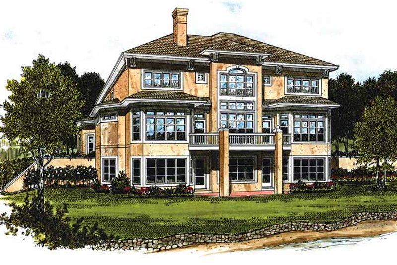 Home Plan - Exterior - Rear Elevation for Prairie House Plan #453-184 - 5 bed, 4.5 bath